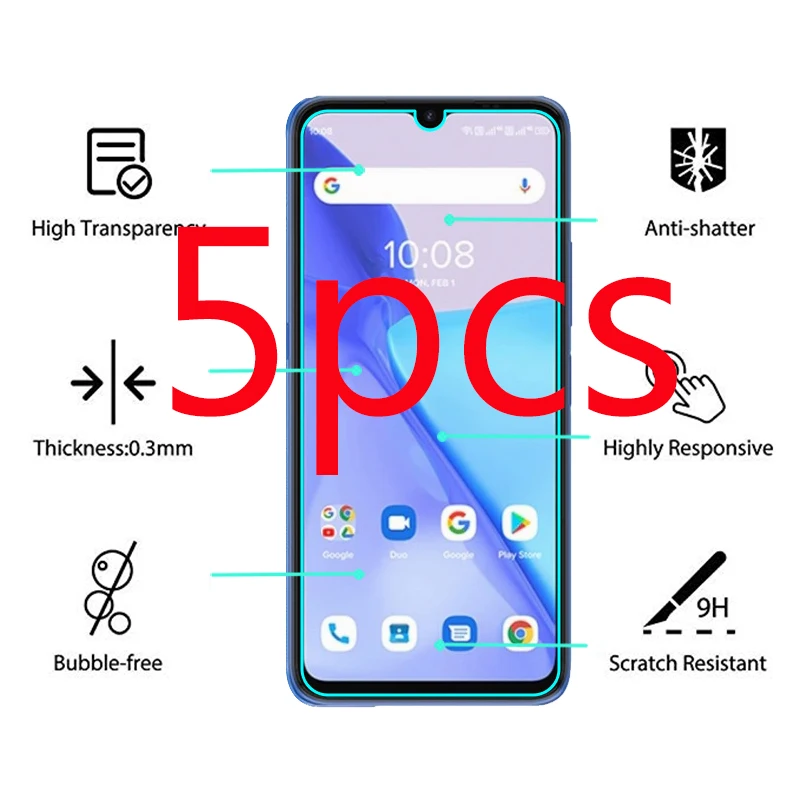 

5 шт. закаленное стекло с полным покрытием для umidigi power 5, защитная пленка, протектор экрана для umidigi power 5, защитный экран hd
