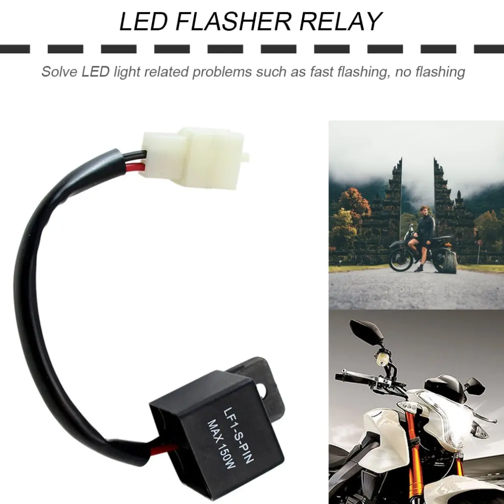 New 12V 2-Pin Motorcycle Electronic LED Flasher Relay 150W Turn Signal Bulbs Indicator Light Blinker | Украшения и аксессуары