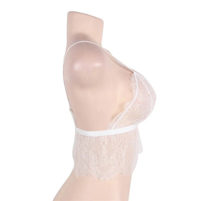 Женский кружевной топ без косточек Comeonlover черный Регулируемый Бюстгальтер-бандо