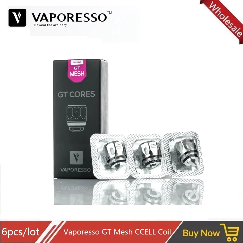 6 шт./лот Vaporesso GT CCELL2 0.3ohm GT Mesh 0.18ohm для Vaporesso SKRR-S Vape Tank Polar Lux Cascade One Plus Vaporizer GT Coil