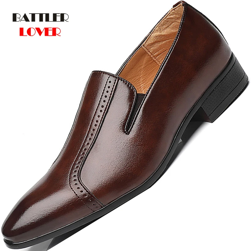 

Vintage British Trend Casual Shoes For Men Formal Dress Shoes Spring Autumn Business Wedding Work Loafers Male Brogue Footwear