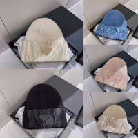 new famous luxury brand hat men women in autumn winter solid color to keep warm ski knitting cap cover wool cap