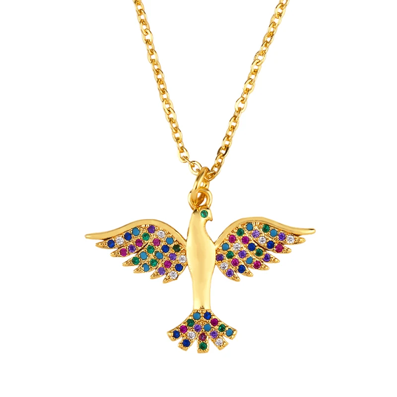 Ожерелье от сглаза подвеска «любящее сердце» Ожерелье Длинная цепочка из золота инкрустированные красочные циркония для женщин модные радужные ювелирные изделия nke-p53