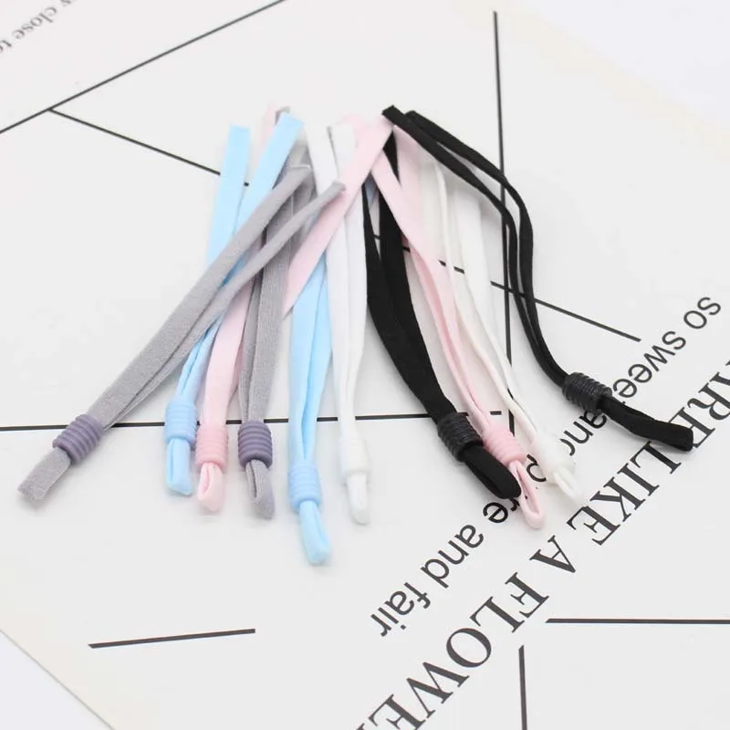 

500 PCS high quality soft Adjustable Elastic pillar stopper buckle elastic string band cord used for sewing M ask material band