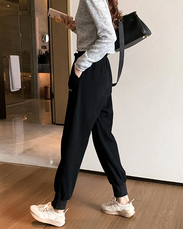 

Ankle-tied Sports Pants Female Spring and Autumn Thin Loose Slimming Bathroom.Kio