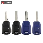 YIQIXIN 1 кнопка ключ корпус для Fiat Punto Bravo Doblo Palio Albea Синий Черный пульт дистанционного автомобиля ключ Оболочка Чехол SIP22GT15R лезвие