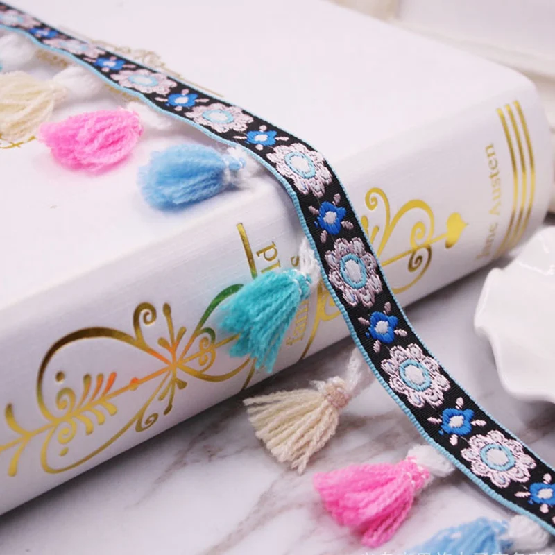 1 ярдов бахрома отделка кисточки в этническом стиле кружевная ткань занавеска