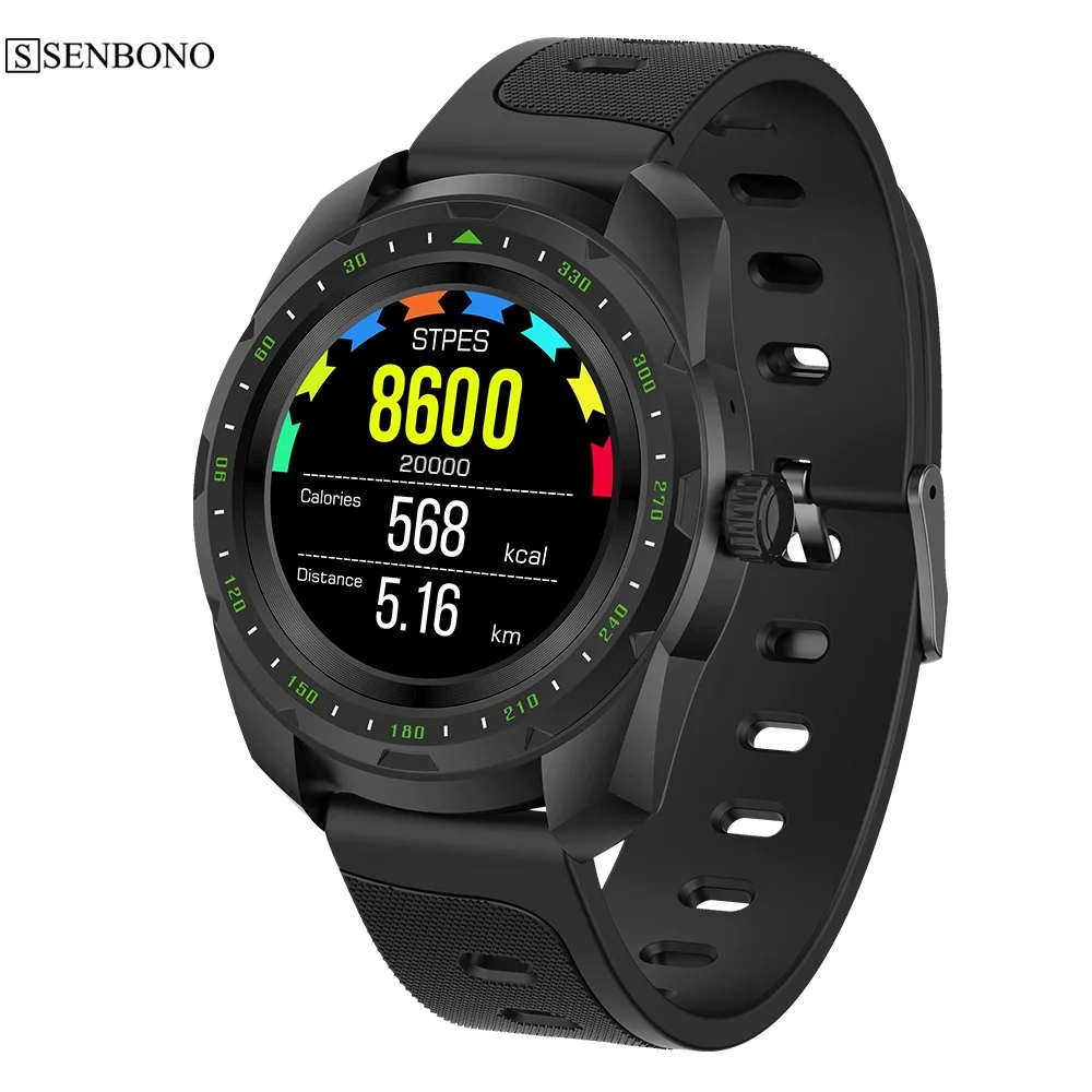 Умные часы SENBONO KW01 smart watch 1 0 дюймов HD Экран IP67 Водонепроницаемый Bluetooth 4 умные