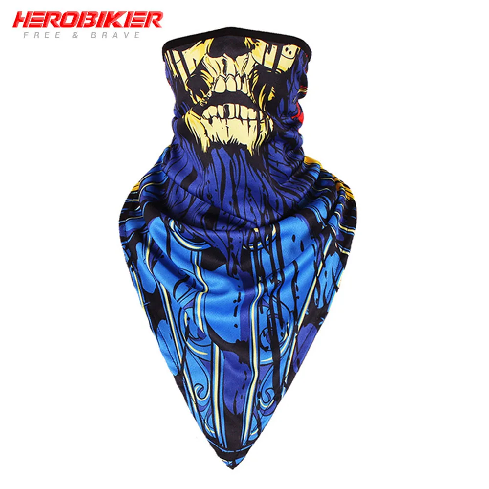 color15 HEROBIKER, новинка, Балаклава, мотоциклетная, мото, защита для лица, дышащая маска, мотоциклетная, многофункциональная, мото, полумаска, Быстросохнущий двигатель - Цвет: color15