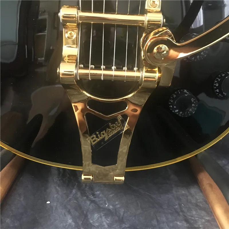 3 pickups custom shop e gitarre solide mahagoni körper mit schwarz farbe und gelb bindung golden hardware free global shipping