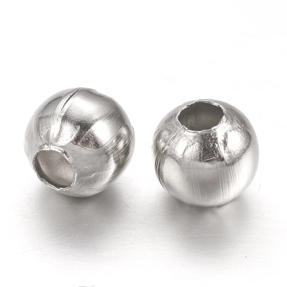 

Fashewelry 50pcs 4 5mm 304 Stainless Steel Spacer Beads Round Loose Beads for Bracelet Making DIY Jewelry Findings Accessories