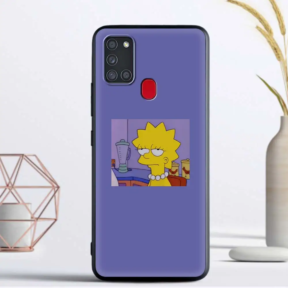 

Cartoon Simpson Silicone Black Phone Case For Samsung Galaxy A50 A70 A10 A20e A30 A40 A20s A7 2018 Soft TPU Cover Coque