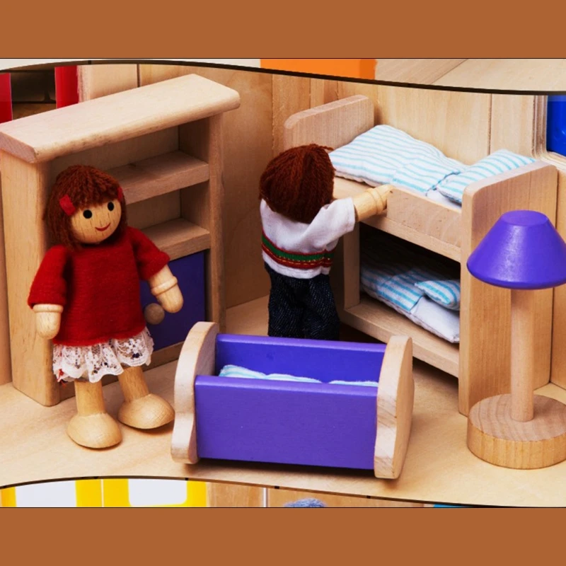 

1 Set Colorful Wooden Doll Miniature House Accessories Furniture Bathroom House Dollhouse Decoration Play Kids Toys