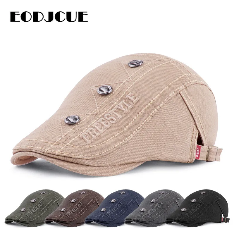 

New Fashion Summer Berets Caps For Men Women Casual Peaked Caps Letter embroidery Retro Sun Hats Casquette Cap gorras