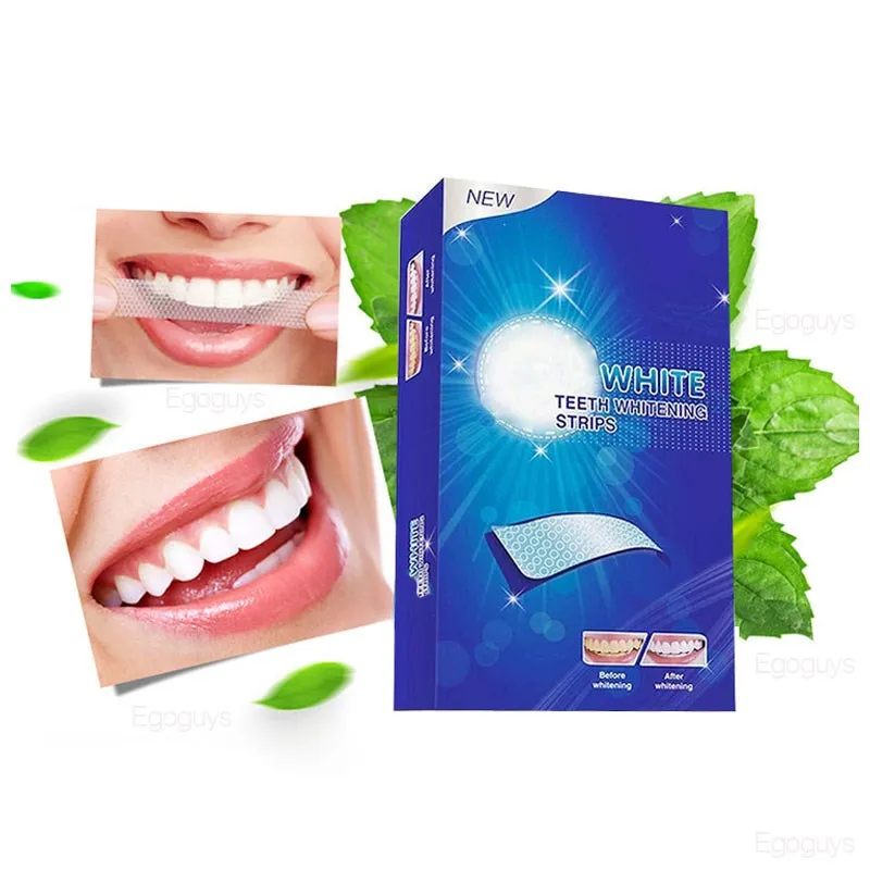 

28pcs/14pairs 3D Teeth Whitening Strips Stain Removal For Oral Hygiene Clean Double Elastic Bleaching Strip Whitening Tool