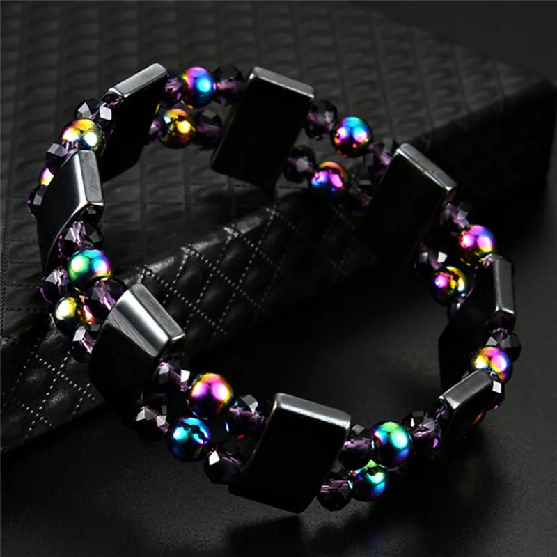 

Adjustable Weight Loss Hematite Beads Stretch Bracelet Anti-Fatigue Magnetic Therapy Beads Bangle Body Slimming Health care