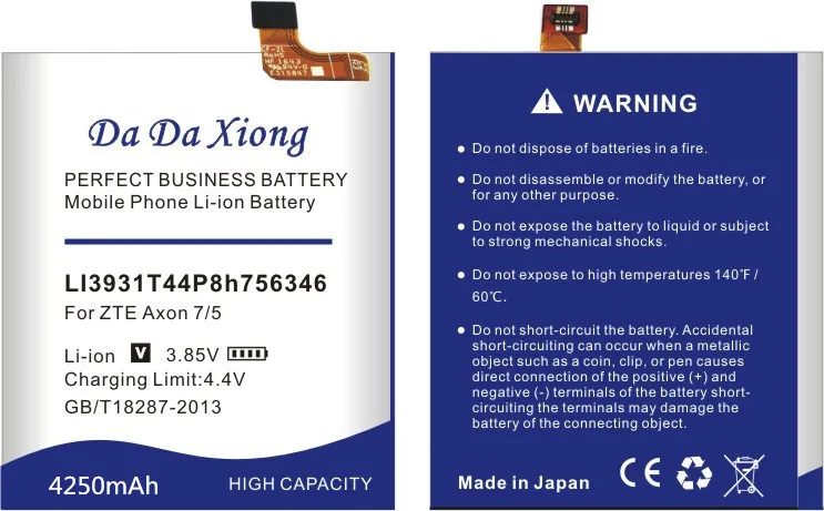 Da Xiong 4250mAh LI3931T44P8h756346 Аккумулятор для zte Axon 7 5,5 дюймов A2017 Batter