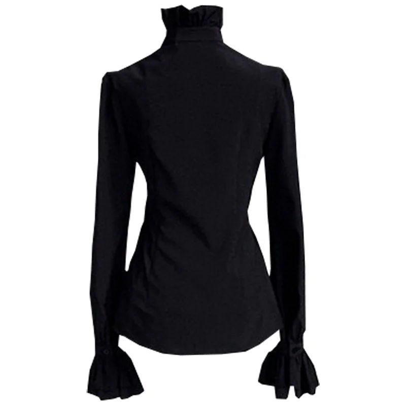 Женская Офисная рубашка COLDKER Однотонная в викторианском винтажном стиле с