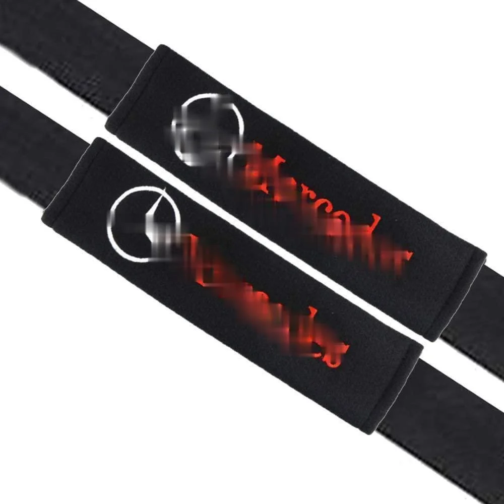 

2Pack Car Logo Seat Belt Shoulder Pads Belt Cover Safety Neck Cushion for Toyota Ford BMW Audi Cadillac Mazda Lexus Benz