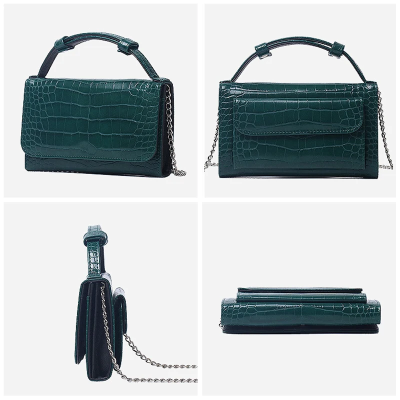 Женская сумка Кроссбоди с текстурой под крокодиловую кожу| |