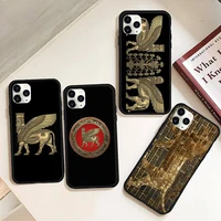 lamassu assyrian winged lion and winged bull phone case rubber for iphone 12 11pro max mini xs max 8 7 6 6s plus x 5s se 2020 xr