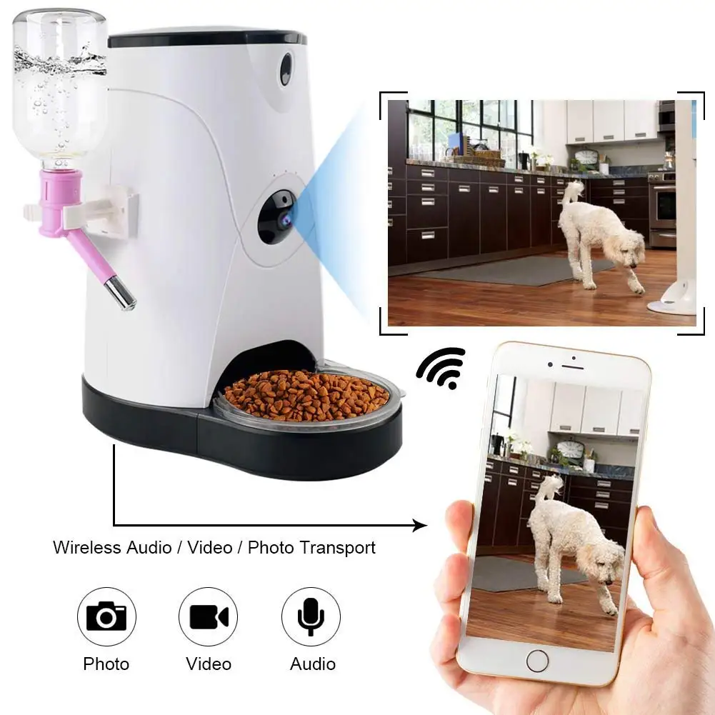 Автоматический Питатель для домашних животных умный диспенсер воды таймер с hd