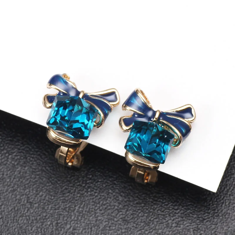 Crystal Clip On Earrings Women Trendy Without Piercing Stud No Hole Earring Rhinestone Ear Clips Jewelry | Украшения и аксессуары