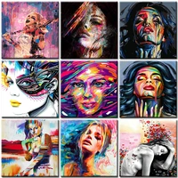 oil painting by numbers girls diy on canvas with frame handmade drawing paints for adults picture coloring by number decoration