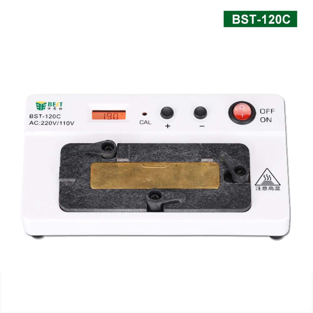 Mobile Phone Motherboard Mini Desoldering Platform Rapid Heating BST-120C Heating Station Welding Preheating Station 60 60mm microcomputer temperature controlled heating platform mobile phone screen removal preheating platform bozan 946 60 500w