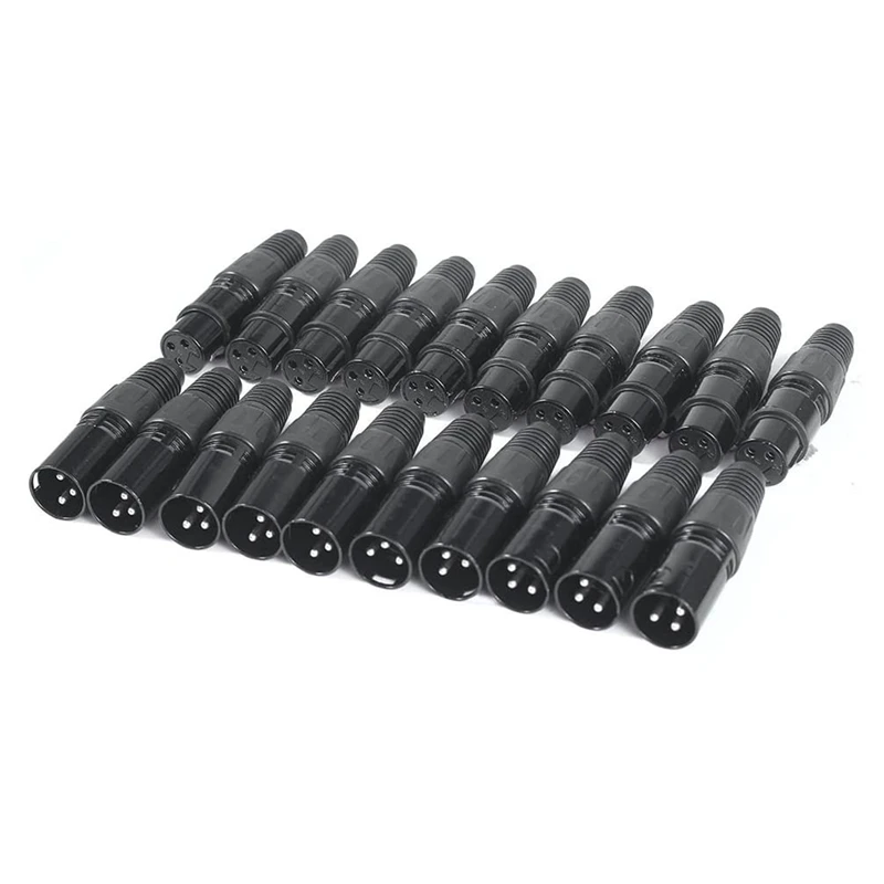 20 шт. 3 контактный разъем XLR Mic Snake Plug 10 штекеров и гнездовых разъемов для