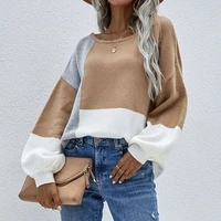 women sweater knitted pullover korean fashion autumn long sleeve loose coat street casual o neck collage jumper female top 2021