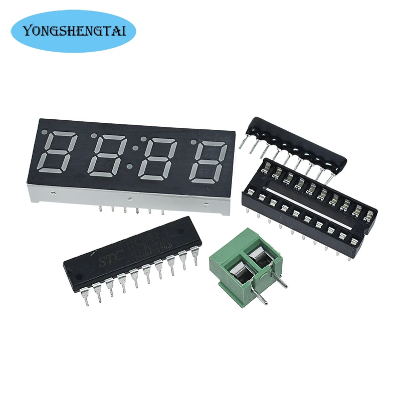 Цифровые 4-битные электронные часы AT89C2051 набор для самостоятельной сборки -