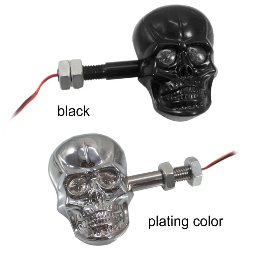 

ICOCO 1Pair Personalized Motorcycle Accessories Refit Punk Skull Shape Turn Signal Lights Indicators for Motorbike Free Shipping