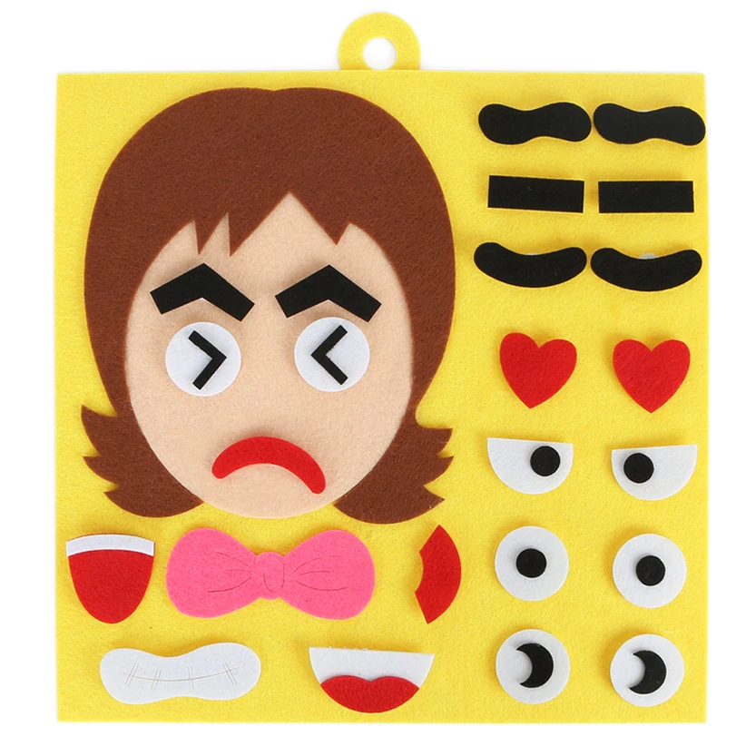 1 set of children's toys DIY mood change jigsaw puzzle recognition facial expressions learning toy children jigsaw teaching mate - Цвет: Mother style