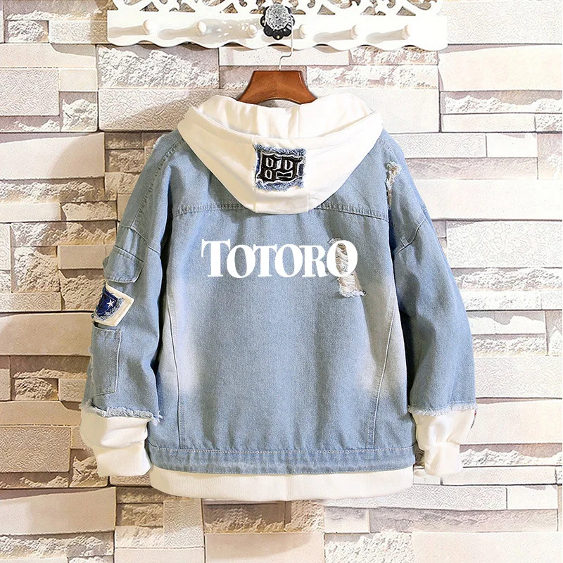 Толстовка Tonari no Totoro для косплея джинсовая куртка с аниме мультяшным принтом