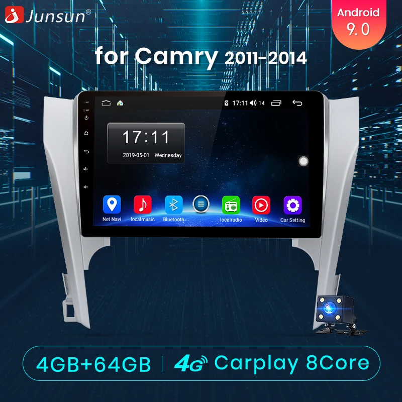 Junsun V1 pro 4G+ 64G CarPlay DSP Android 8,1 автомобильный Радио Мультимедиа стерео плеер gps для Toyota Camry 8 50 55 2011- 2Din DVD