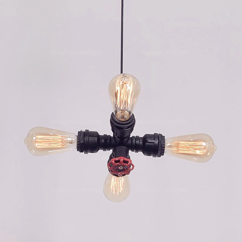 Люстры в стиле индастриал для водопроводных труб Ретро Античная бронзовая лампа