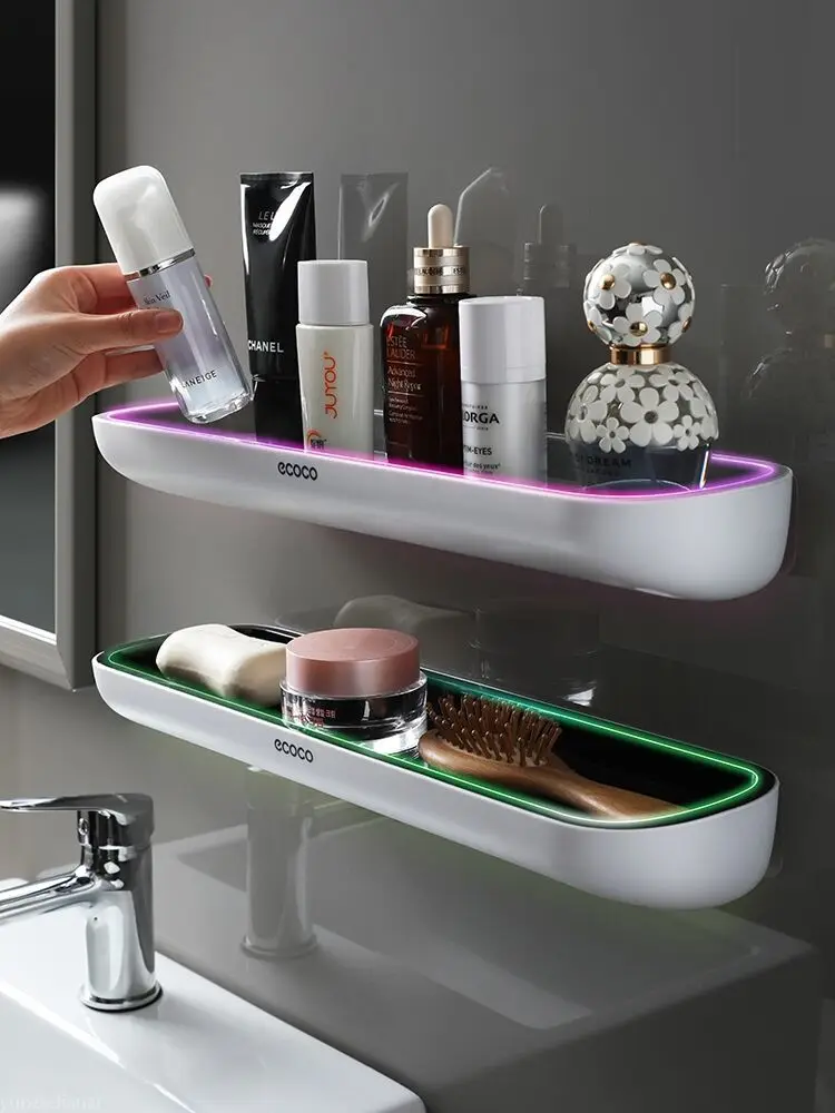 

Bathroom wall Shelf Shower Organizer Wall Mounted Shampoo Rack With Towel Bar No Drilling Kitchen Storage Bathroom Accessories