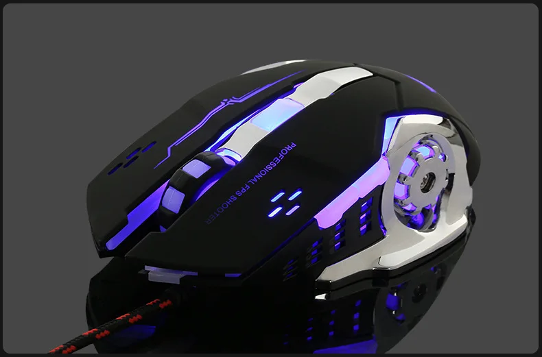 4000 dpi механический профессиональный игровой провод мыши Mute Lighting mouse 6 клавиш для ПК ноутбука игровая мышь E-sport Macro Definition mouse