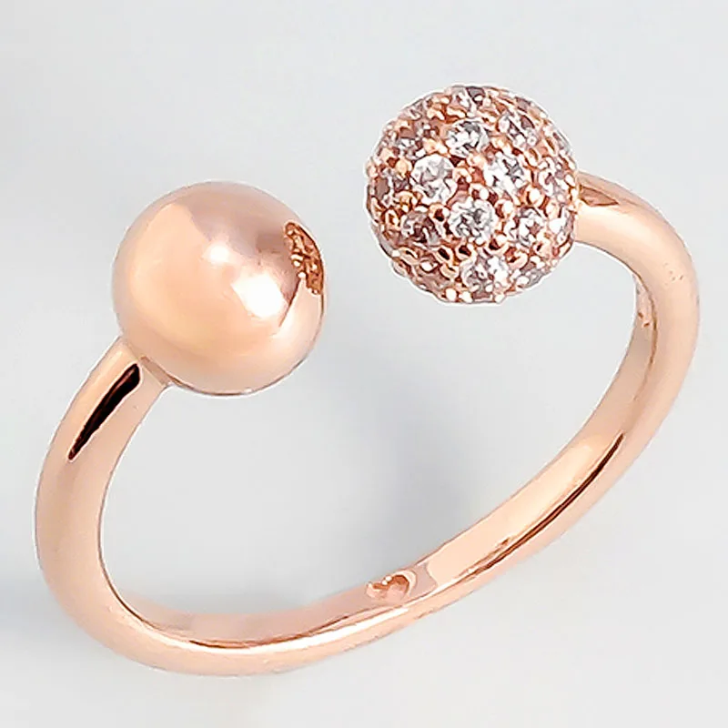 

Женское Открытое кольцо из серебра 925 пробы, с бусинами и кристаллами