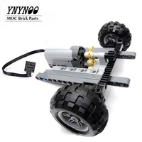 technical car front suspension steering system parts sets with electric power functions servo motor wheels toys bulk set parts