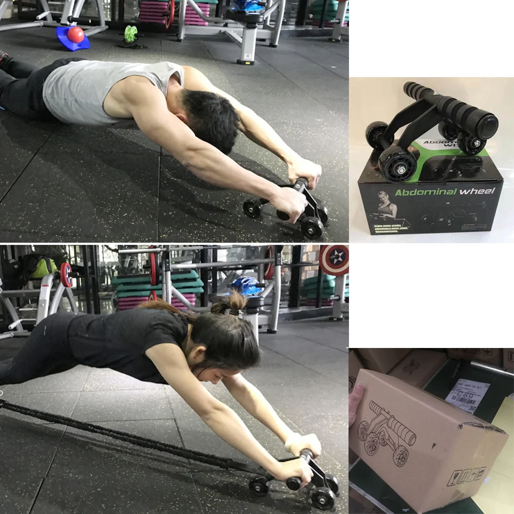 

Multifunctional high-grade breaststroke four-wheeled abdominal wheel Abdominal muscle wheel wheel bearing abdominal exercise