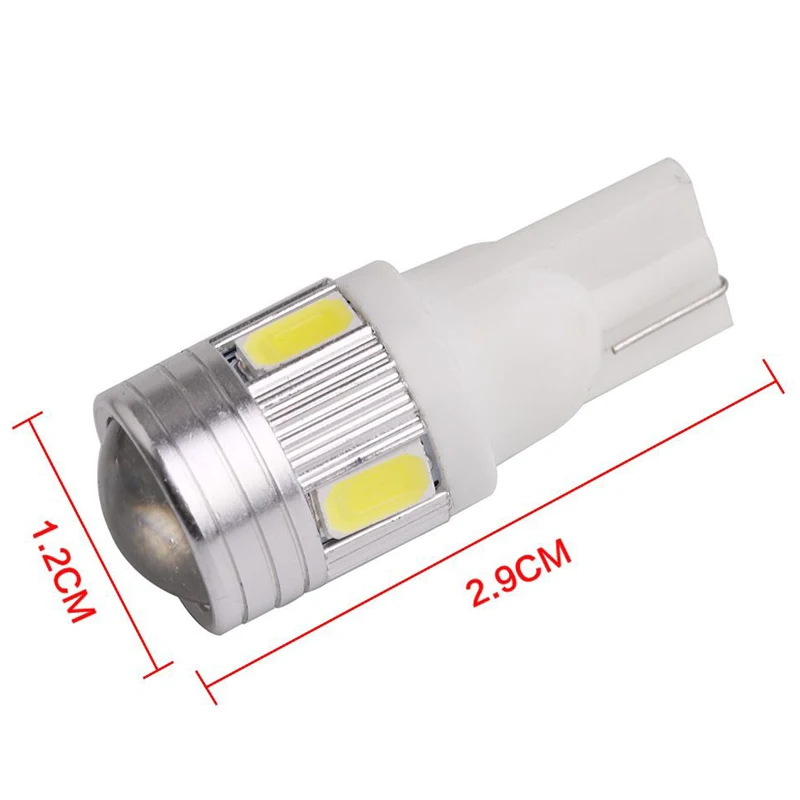 

5x Car T10 W5W 194 168 LED Lights 6 SMD 12V White 6500K Signal Light Auto Interior Bulb Wedge Side License Plate Lamp 5W5