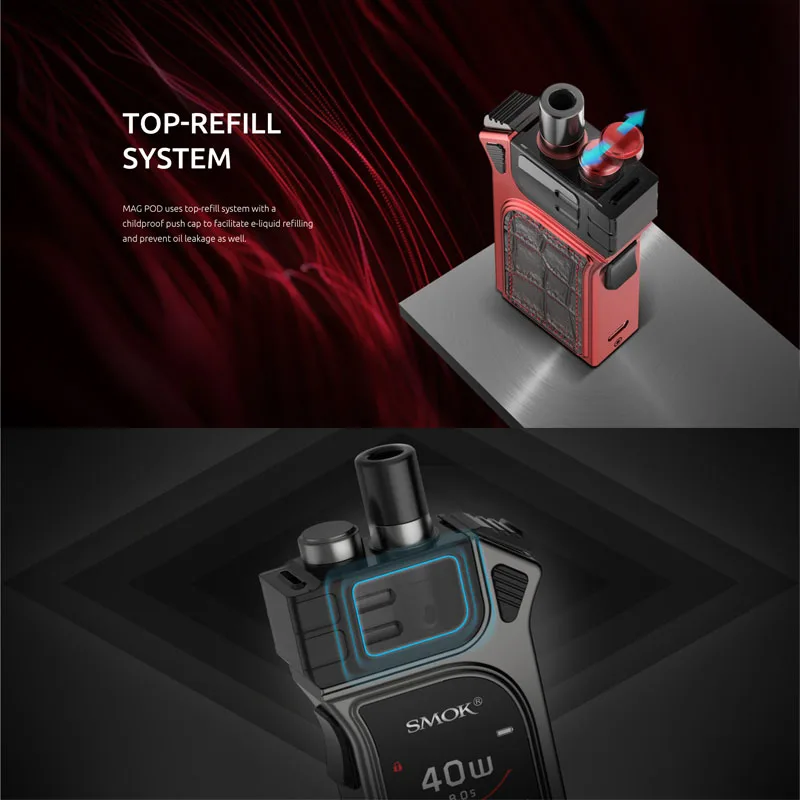 SMOK Оригинал mag Pod Vape Kit электронная сигарета 1300 мАч батарея и 3 мл MAG POD RPM картридж mesh