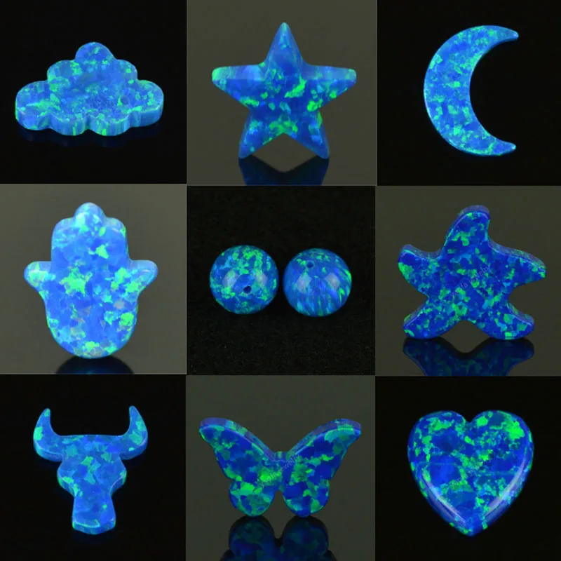 Лидер продаж модное ожерелье из синтетического опала подвеска голубого