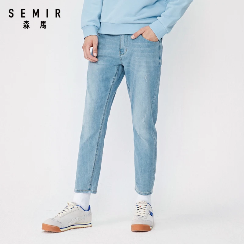 Джинсы SEMIR мужские узкие в Корейском стиле модные брюки-карандаш из денима