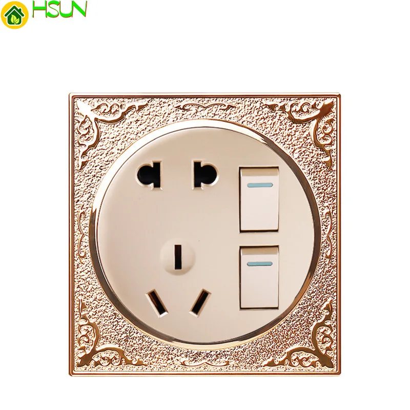 

Round 86 concealed wall bedside bathroom with switch socket panel Five-hole socket 2 Gang 1 2Way Universal
