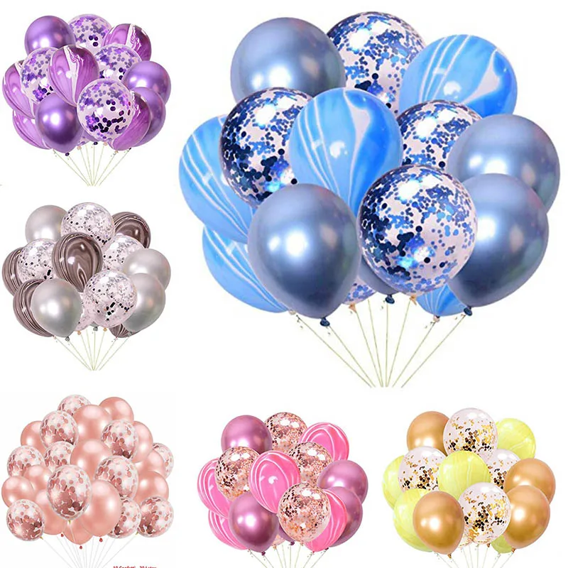 30 шт разноцветные шары с золотыми конфетти День рождения украшения для детей и