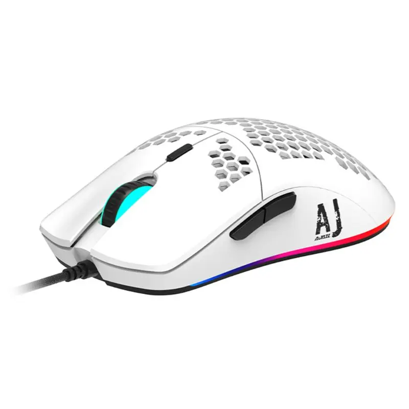 

AJ390 Lightweight Wired Mouse Hollow-out Gaming Mouce Mice 6 DPI Adjustable 7Key L4MD