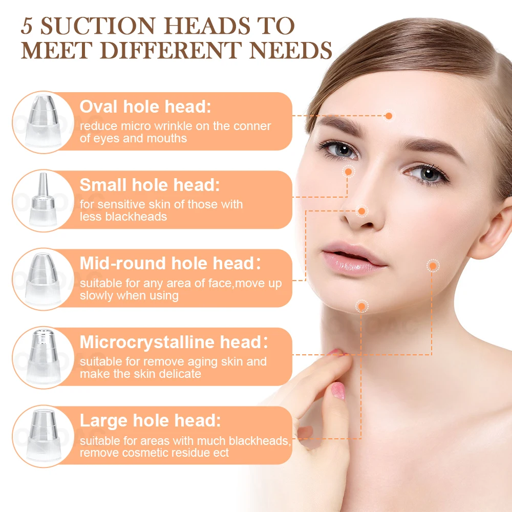 

Blackhead Remover Electric For Face Facial Cleaning Pore Vacuum Suction Deep Cleaner Black Dot Removal Eliminators Beauty Device